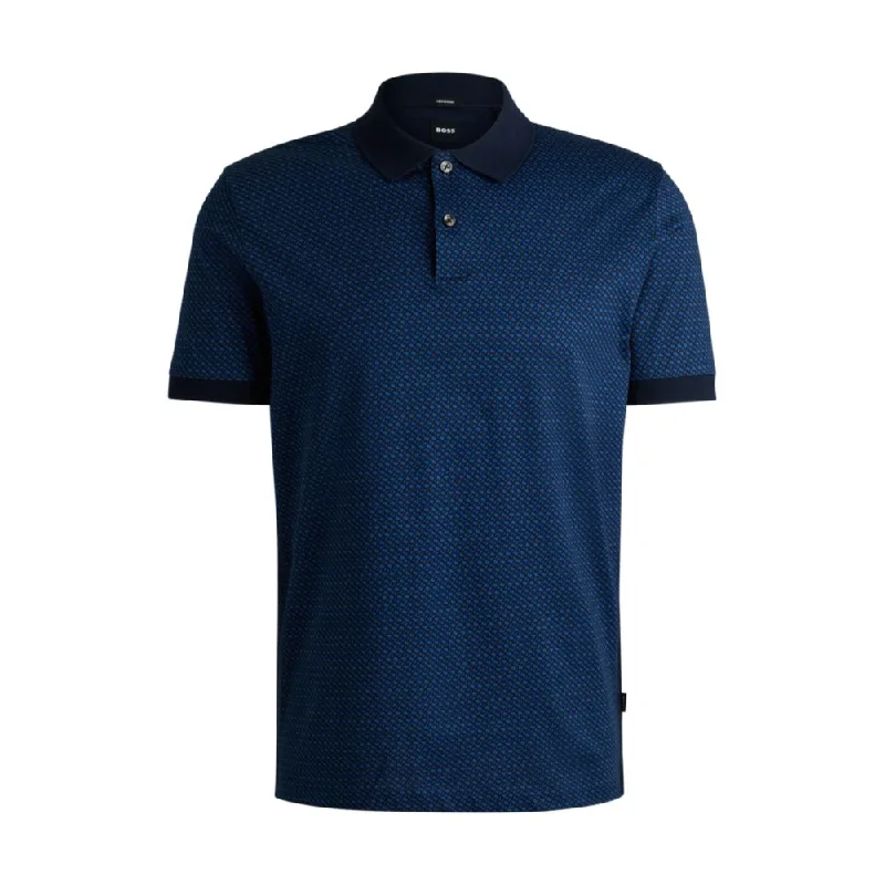 Special Savings Mercerized-cotton polo shirt with two-tone monogram print