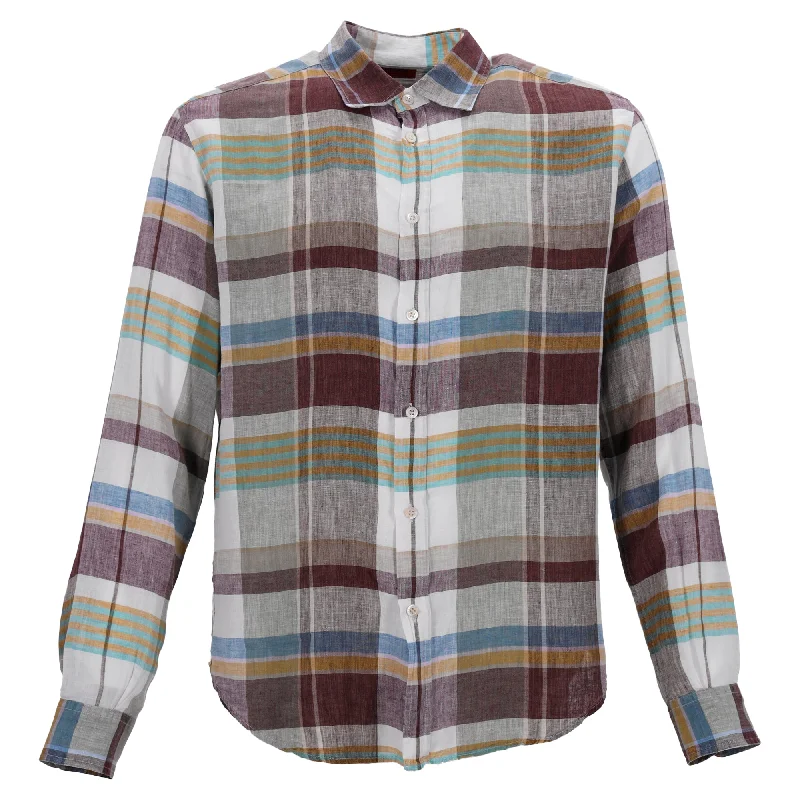 Take Advantage Missoni Plaid Buttoned Shirt in Multicolor Linen