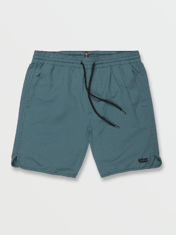 Instant Discount New Aged Stone Elastic Waist Shorts - Cruzer Blue