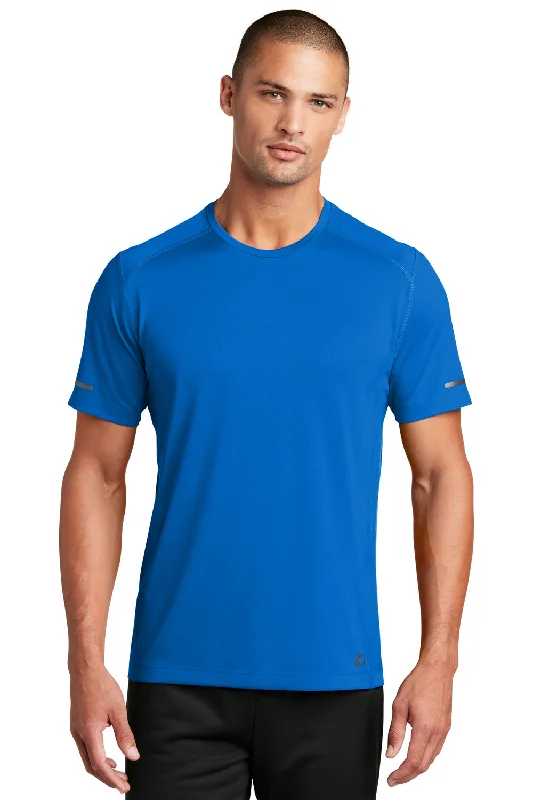 Lowest Price Ogio Mens Endurance Level Moisture Wicking Mesh Short Sleeve Crewneck T-Shirt - Electric Blue