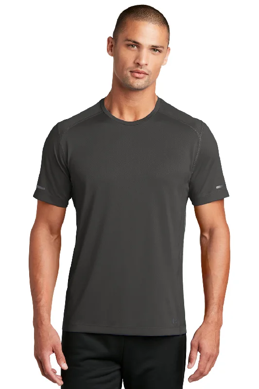 Limited Supply Ogio Mens Endurance Level Moisture Wicking Mesh Short Sleeve Crewneck T-Shirt - Tarmac Grey