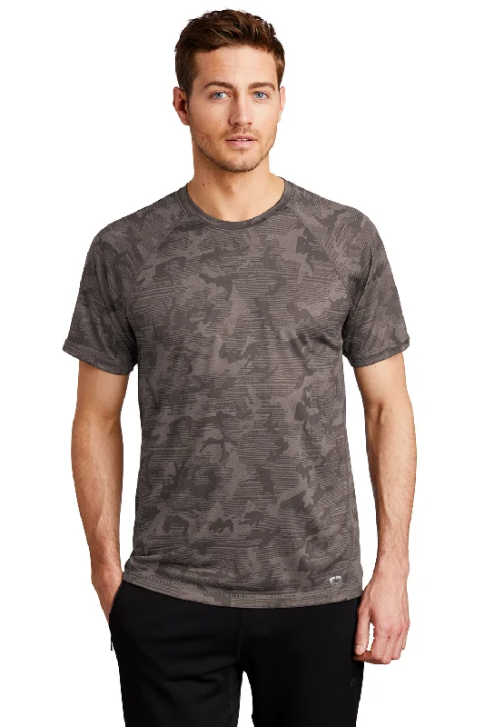Steals and Deals Ogio Mens Endurance Pulse Phantom Moisture Wicking Short Sleeve Crewneck T-Shirt - Gear Grey Camo