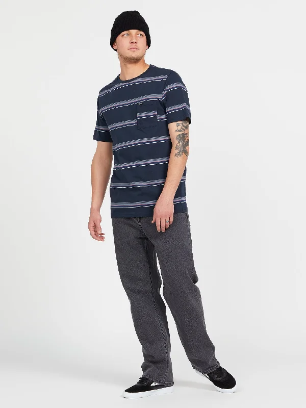 Massive Deals Outstoned Crew Short Sleeve Shirt - Navy