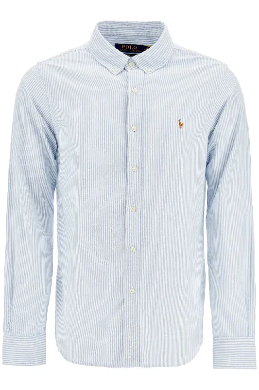 Price Cut Polo Ralph Lauren Men's Slim Fit Shirt In Striped Oxford Cotton
