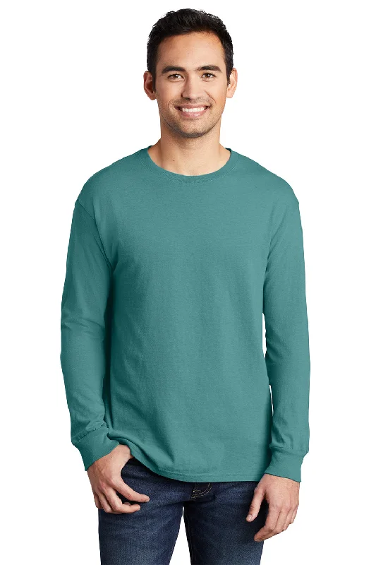 Exclusive Offer Port & Company Mens Beach Wash Long Sleeve Crewneck T-Shirt - Peacock Green Exclusive Offer Port & Company Mens Beach Wash Long Sleeve Crewneck T-Shirt - Peacock Green