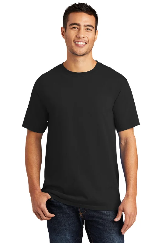 Take Advantage Port & Company Mens Beach Wash Short Sleeve Crewneck T-Shirt - Black