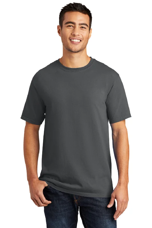 Steals and Deals Port & Company Mens Beach Wash Short Sleeve Crewneck T-Shirt - Coal Grey