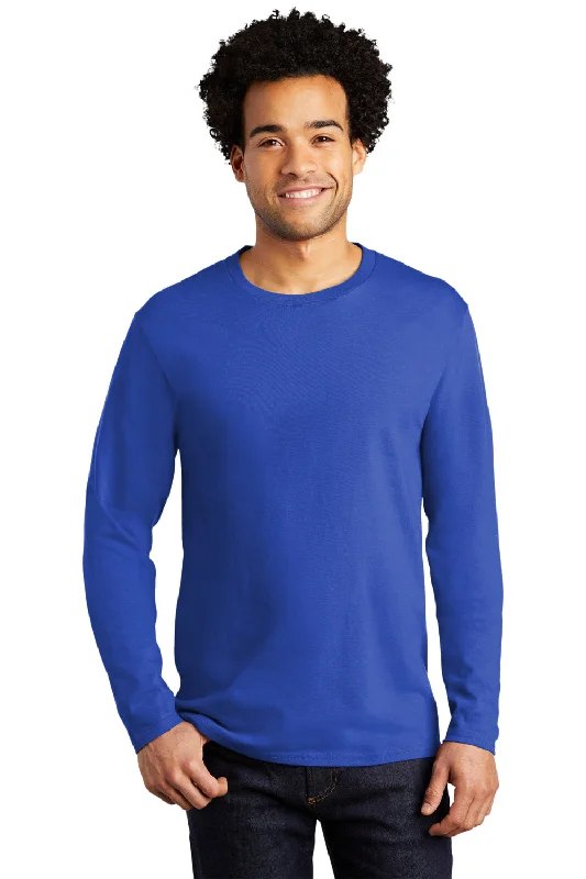 Savings Spectacular Port & Company Mens Bouncer Long Sleeve Crewneck T-Shirt - True Royal Blue
