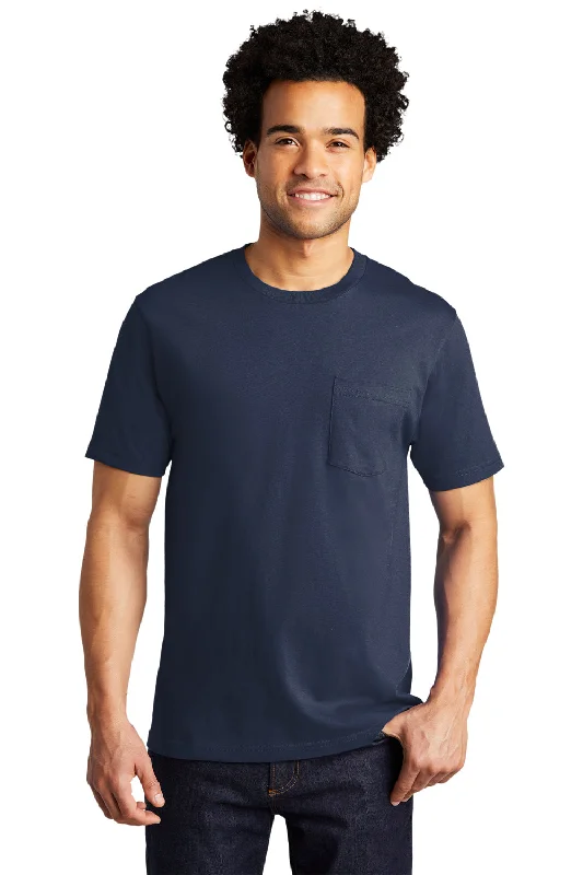 Midnight Sale Port & Company Mens Bouncer Short Sleeve Crewneck T-Shirt w/ Pocket - Navy Blue Midnight Sale Port & Company Mens Bouncer Short Sleeve Crewneck T-Shirt w/ Pocket - Navy Blue