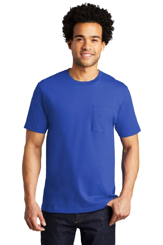 Limited Quantity Port & Company Mens Bouncer Short Sleeve Crewneck T-Shirt w/ Pocket - True Royal Blue Limited Quantity Port & Company Mens Bouncer Short Sleeve Crewneck T-Shirt w/ Pocket - True Royal Blue