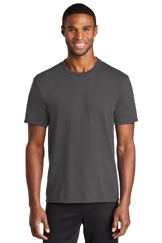 Sale Event Port & Company Mens Dry Zone Performance Moisture Wicking Short Sleeve Crewneck T-Shirt - Charcoal Grey