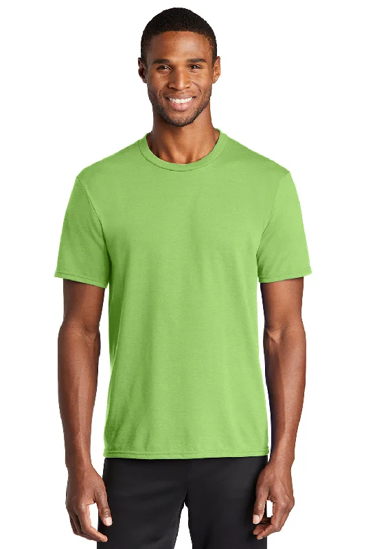 Price Cut Port & Company Mens Dry Zone Performance Moisture Wicking Short Sleeve Crewneck T-Shirt - Lime Green