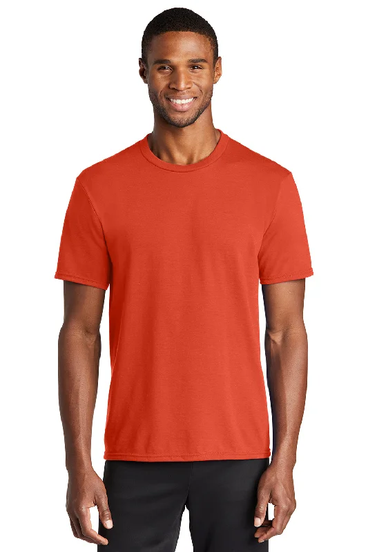 Limited Availability Port & Company Mens Dry Zone Performance Moisture Wicking Short Sleeve Crewneck T-Shirt - Orange Limited Availability Port & Company Mens Dry Zone Performance Moisture Wicking Short Sleeve Crewneck T-Shirt - Orange