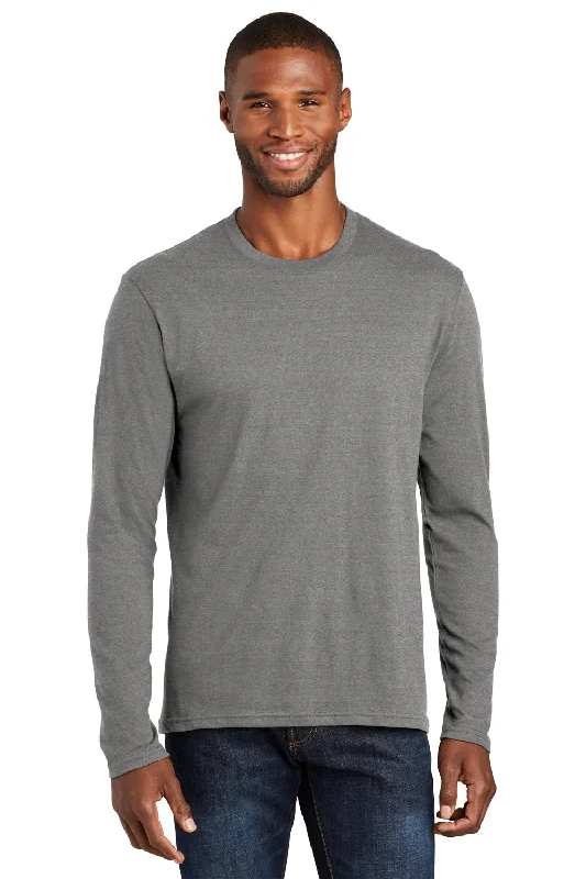 Weekend-Only Price Drops Port & Company Mens Fan Favorite Long Sleeve Crewneck T-Shirt - Heather Graphite Grey Weekend-Only Price Drops Port & Company Mens Fan Favorite Long Sleeve Crewneck T-Shirt - Heather Graphite Grey