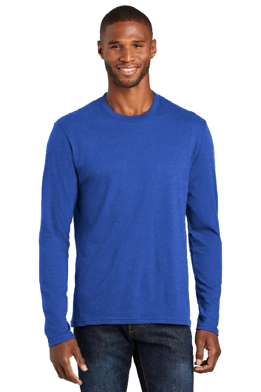 Unwind with Weekend Discounts Port & Company Mens Fan Favorite Long Sleeve Crewneck T-Shirt - Heather True Royal Blue Unwind with Weekend Discounts Port & Company Mens Fan Favorite Long Sleeve Crewneck T-Shirt - Heather True Royal Blue