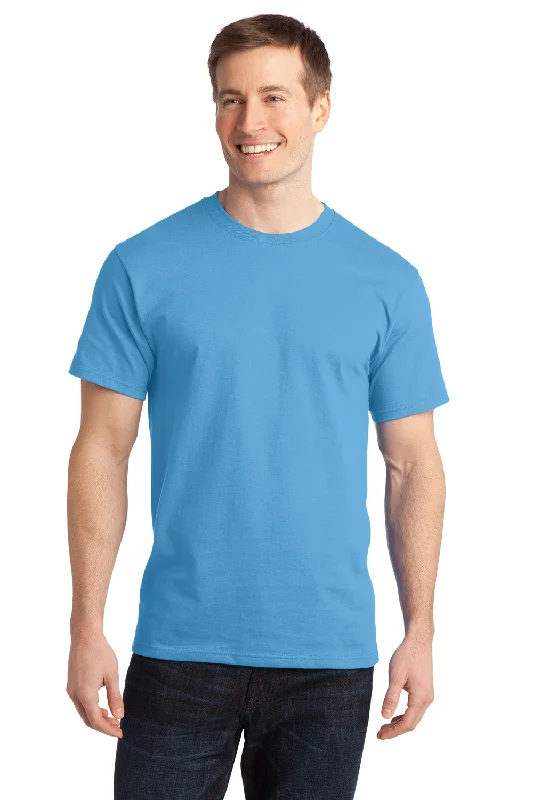 Blowout Deals Port & Company Mens Short Sleeve Crewneck T-Shirt - Aquatic Blue