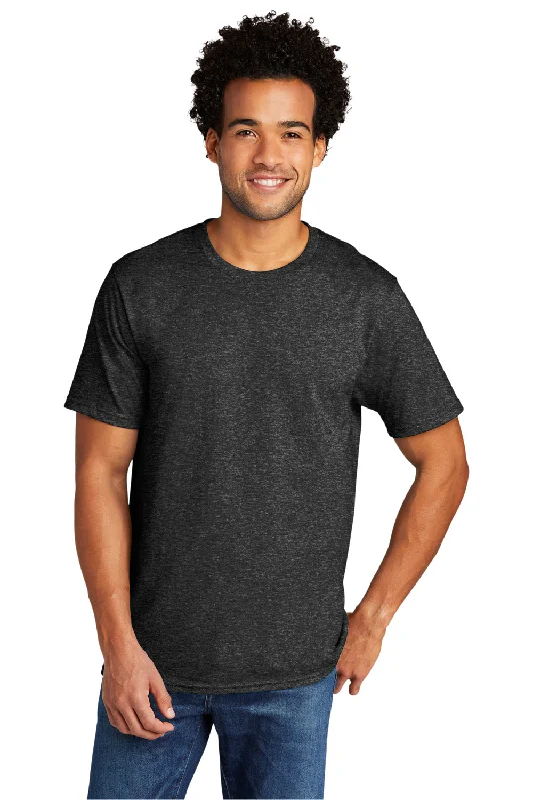 Half Price Port & Company Mens Short Sleeve Crewneck T-Shirt - Heather Black