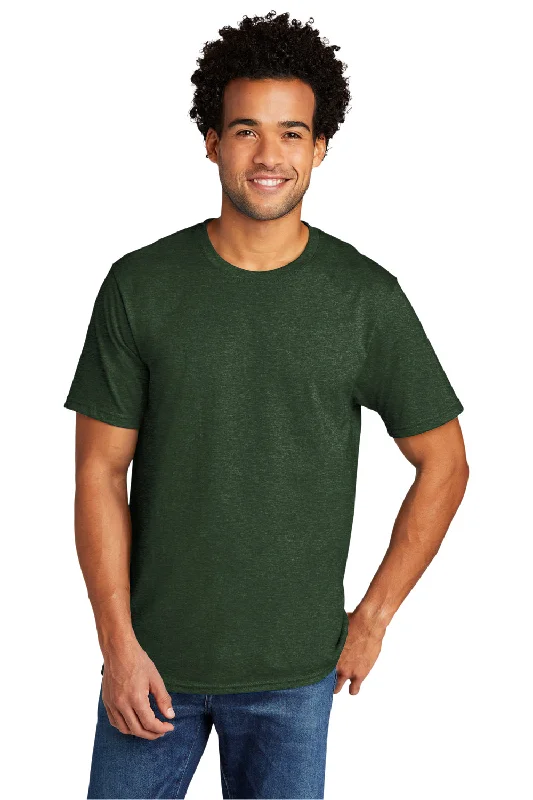 Top Pick Port & Company Mens Short Sleeve Crewneck T-Shirt - Heather Forest Green