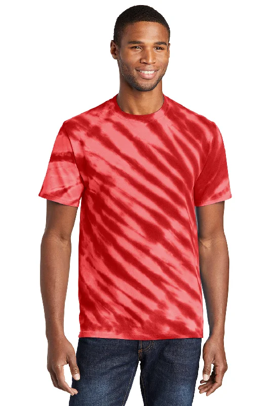 Great Bargains Port & Company Mens Tie-Dye Short Sleeve Crewneck T-Shirt - Red
