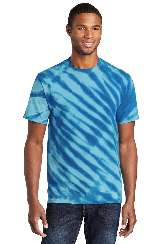 Don't Miss Port & Company Mens Tie-Dye Short Sleeve Crewneck T-Shirt - Royal Blue