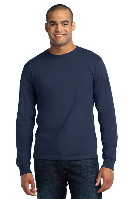Today's Deal Port & Company Mens USA Made Long Sleeve Crewneck T-Shirt - Navy Blue - Closeout Today's Deal Port & Company Mens USA Made Long Sleeve Crewneck T-Shirt - Navy Blue - Closeout