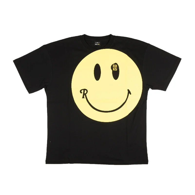 Daily Special Raf Simons X Smiley Print Big Fit T-Shirt - Black