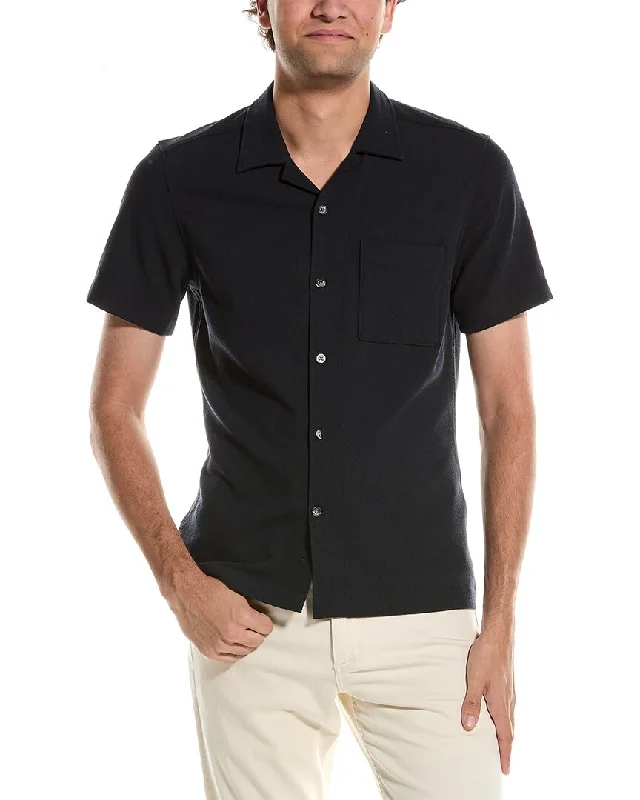Weekend Deals That Amaze Reiss Lunar Textured Cuban Collar Button-Through Shirt