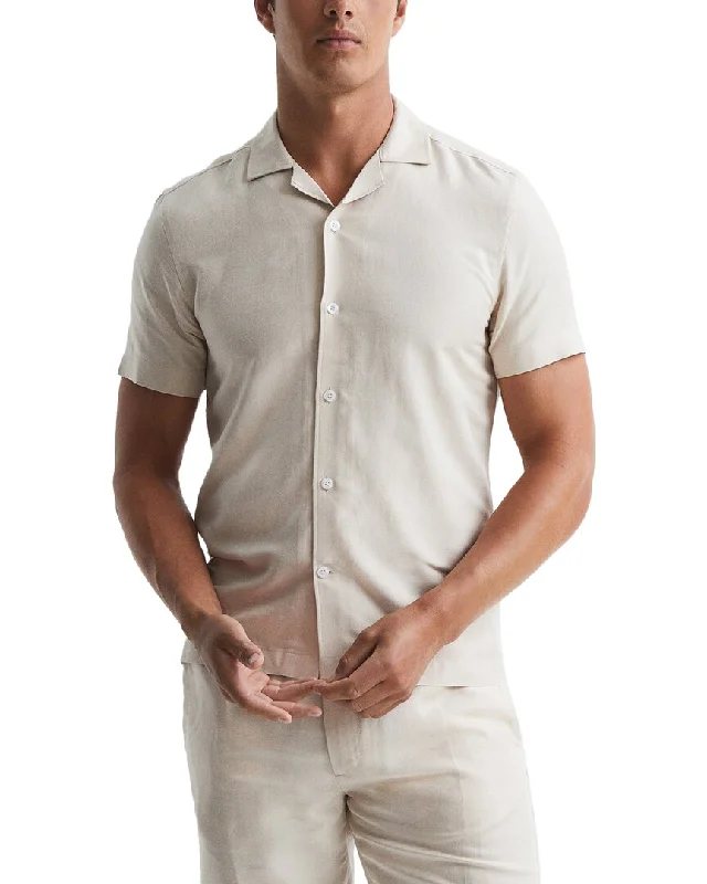 Savings Galore Reiss Max Linen-Blend Cuban Shirt