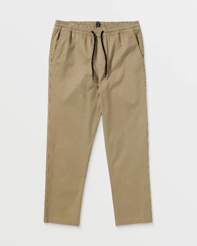 Extra Savings Road Trip Loose Elastic Waist Pants - Khaki