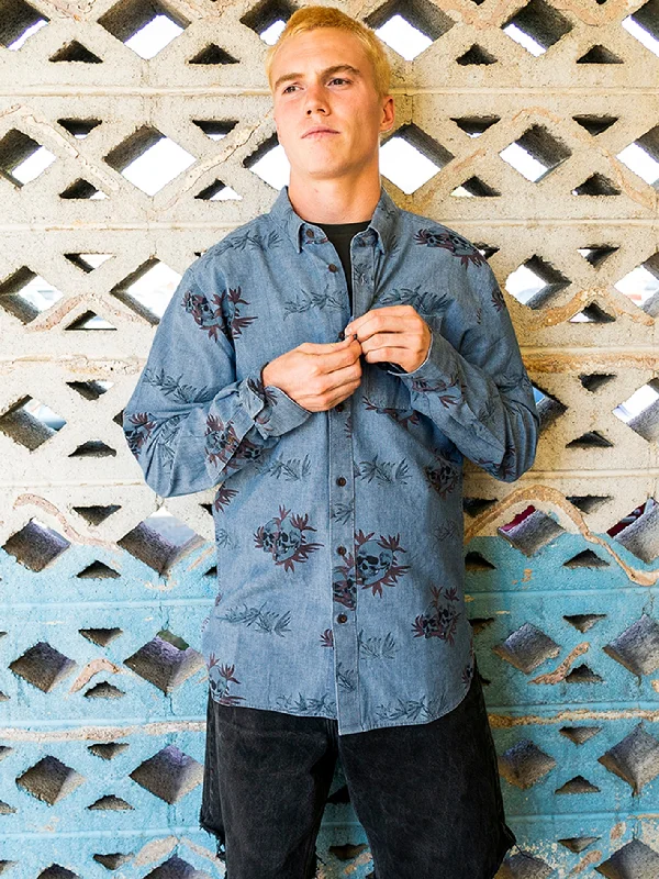 Unmissable Offer Rise And Stone Long Sleeve Shirt - Chambray