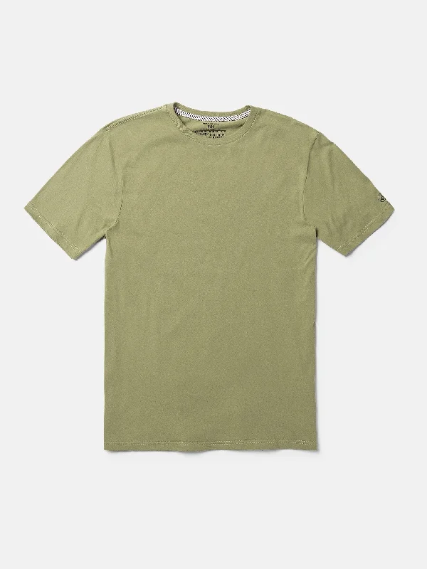Weekend Discounts to Savor Solid Short Sleeve Tee - Thyme Green