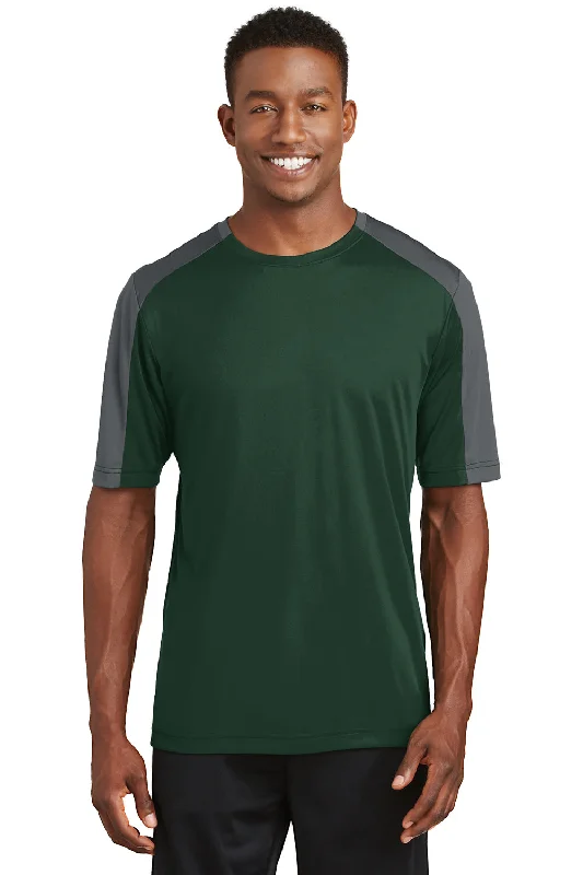 Value Pack Sport-Tek Mens Competitor Moisture Wicking Short Sleeve Crewneck T-Shirt - Forest Green/Iron Grey - Closeout Value Pack Sport-Tek Mens Competitor Moisture Wicking Short Sleeve Crewneck T-Shirt - Forest Green/Iron Grey - Closeout