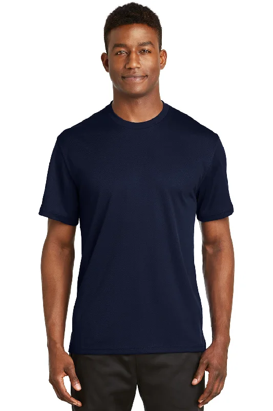 Quick Sale Sport-Tek Mens Dri-Mesh Moisture Wicking Short Sleeve Crewneck T-Shirt - Navy Blue - Closeout Quick Sale Sport-Tek Mens Dri-Mesh Moisture Wicking Short Sleeve Crewneck T-Shirt - Navy Blue - Closeout
