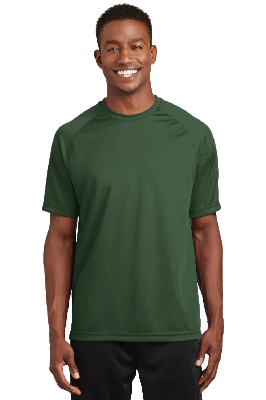 Final Clearance Sport-Tek Mens Dry Zone Moisture Wicking Short Sleeve Crewneck T-Shirt - Forest Green - Closeout