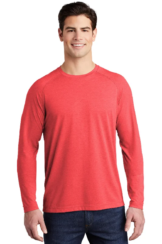 Super Savings Sport-Tek Mens Moisture Wicking Long Sleeve Crewneck T-Shirt - Heather True Red Super Savings Sport-Tek Mens Moisture Wicking Long Sleeve Crewneck T-Shirt - Heather True Red