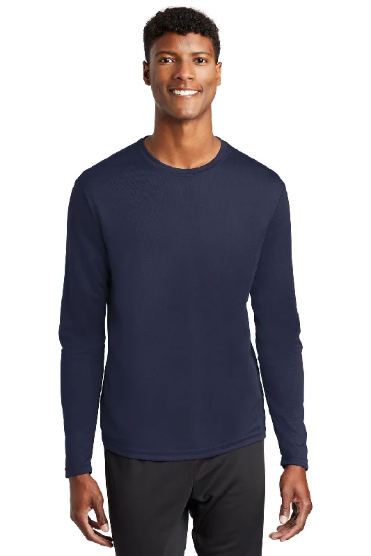 Crazy Deal Sport-Tek Mens RacerMesh Moisture Wicking Long Sleeve Crewneck T-Shirt - True Navy Blue Crazy Deal Sport-Tek Mens RacerMesh Moisture Wicking Long Sleeve Crewneck T-Shirt - True Navy Blue