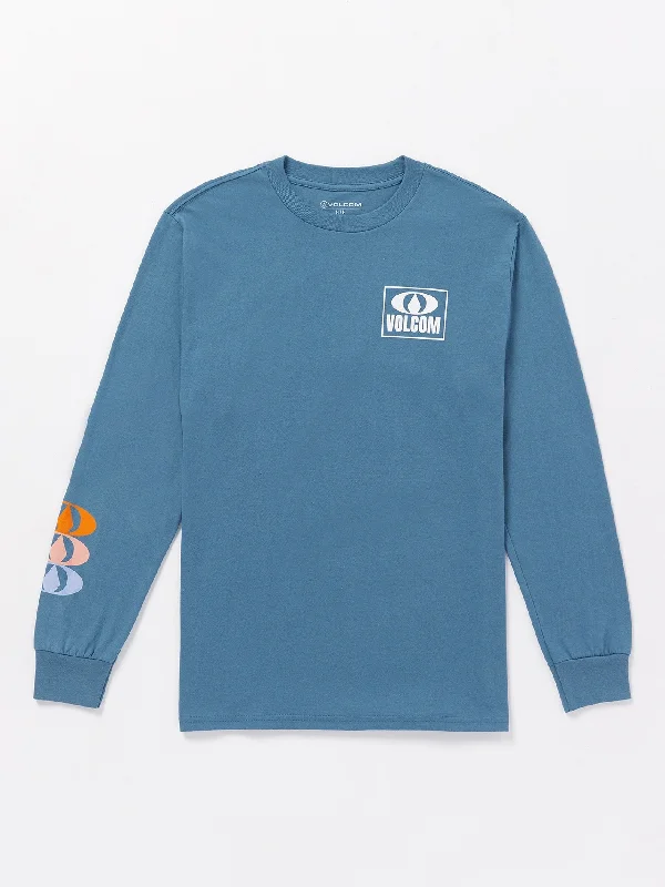 Online Deal Stone Badge Long Sleeve Tee - Dark Blue