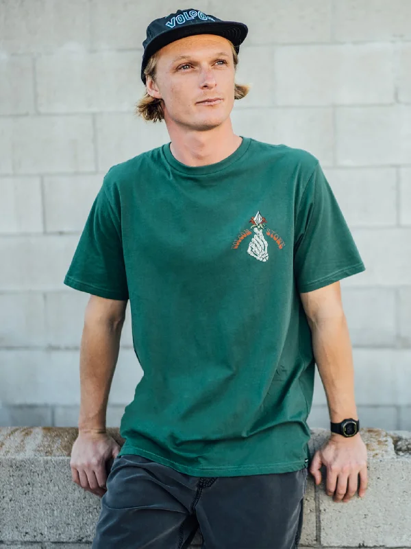 Instant Discount Stone Stoker Farm to Yarn Short Sleeve Tee - Ranger Green