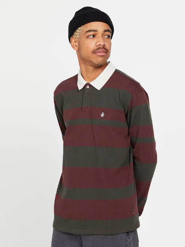 Limited Offer Sumpter Polo Long Sleeve Shirt - Mahogany