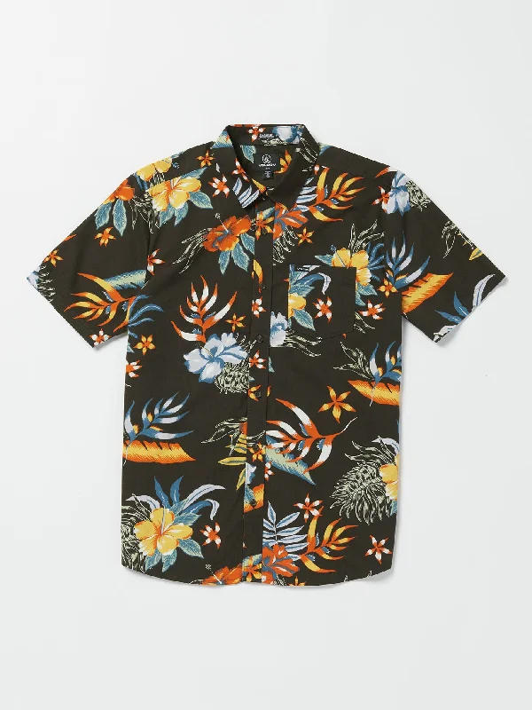 Shop and Save Sunriser Floral Short Sleeve Shirt - Stealth