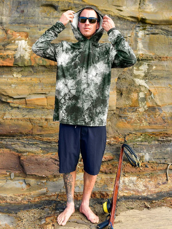 Act Fast Surf Vitals Balaram Stack Hooded Long Sleeve Shirt - Black