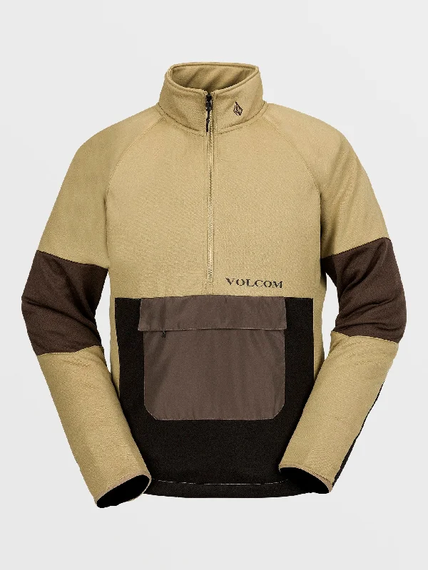 Value Deals Mens Tech Fleece Pullover - Dark Khaki