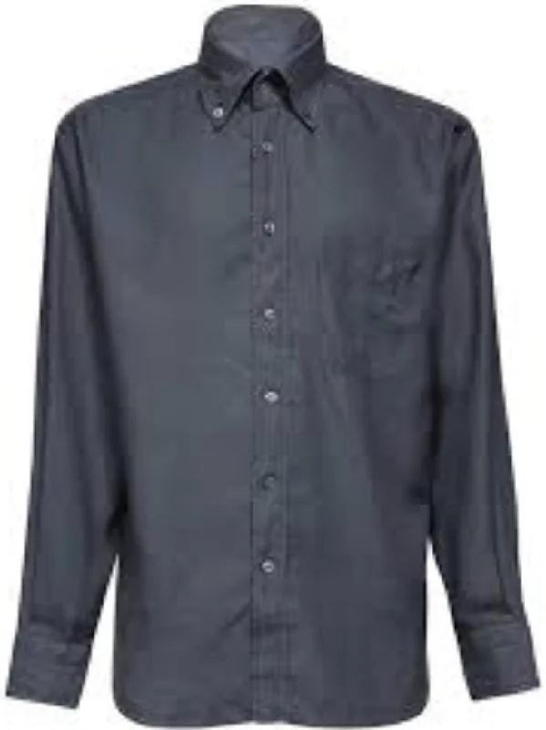 Take Advantage Tom Ford Mens Button Up Cotton Shirt in Black