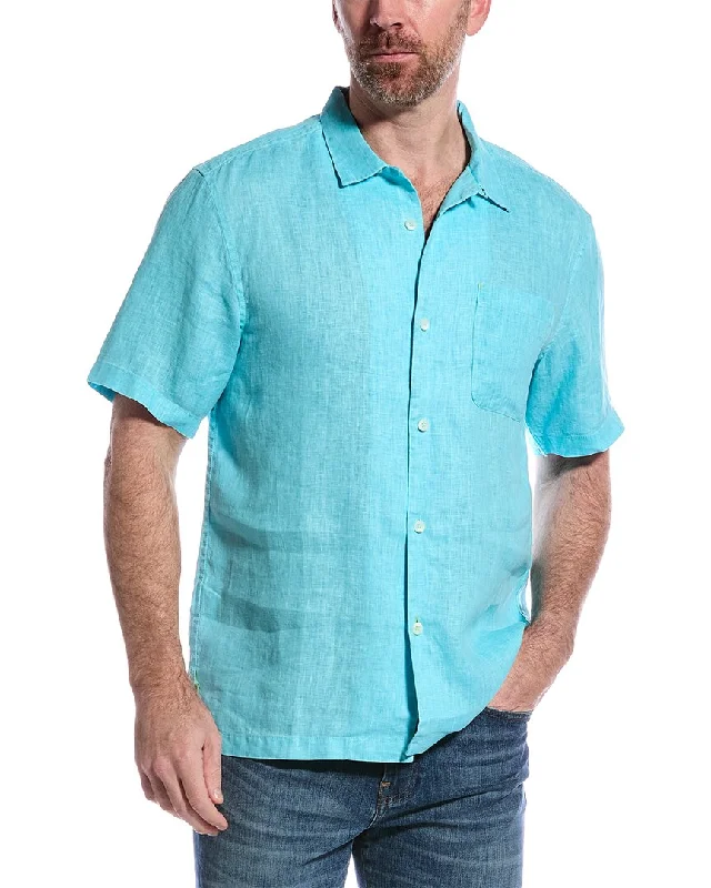 Limited Offer Tommy Bahama Linen Sea Glass Camp Woven Shirt