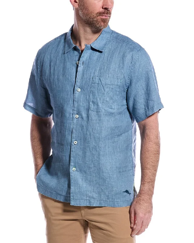 Midnight Madness Tommy Bahama Linen Sea Glass Camp Woven Shirt