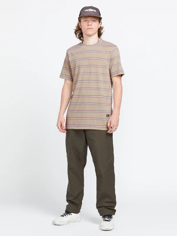 Midnight Sale Volcom Entertainment Hockey Dad Crew Short Sleeve Shirt - Light Khaki