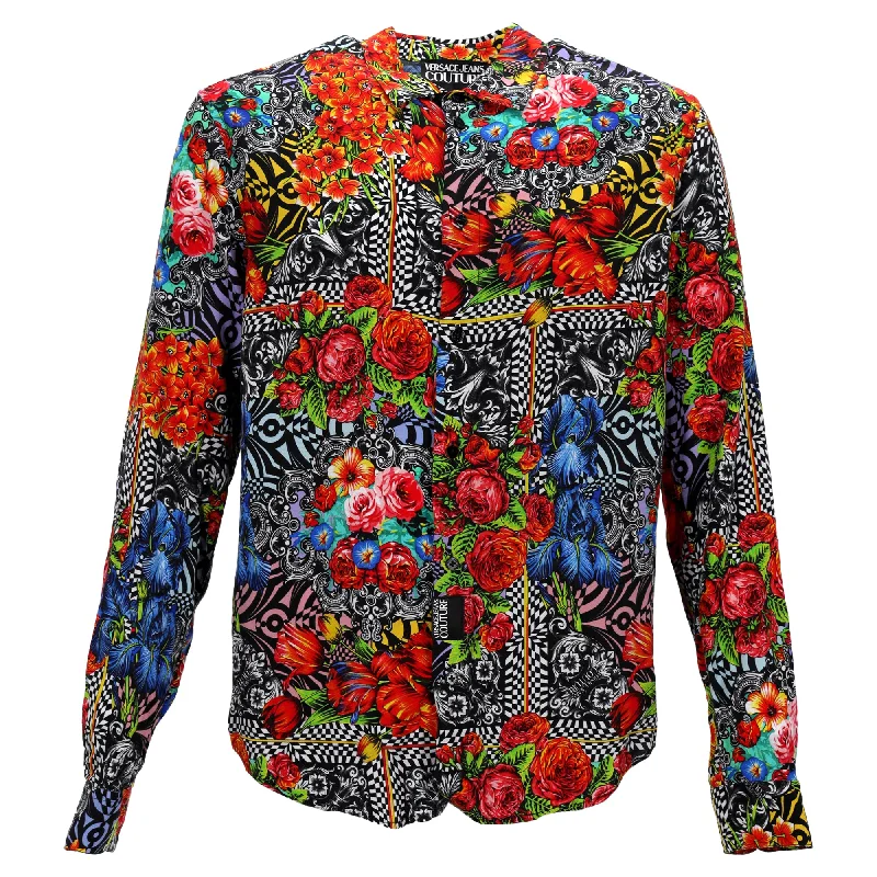 Online Only Versace Jean’s Couture Buttoned Shirt in Multicolor Polyester