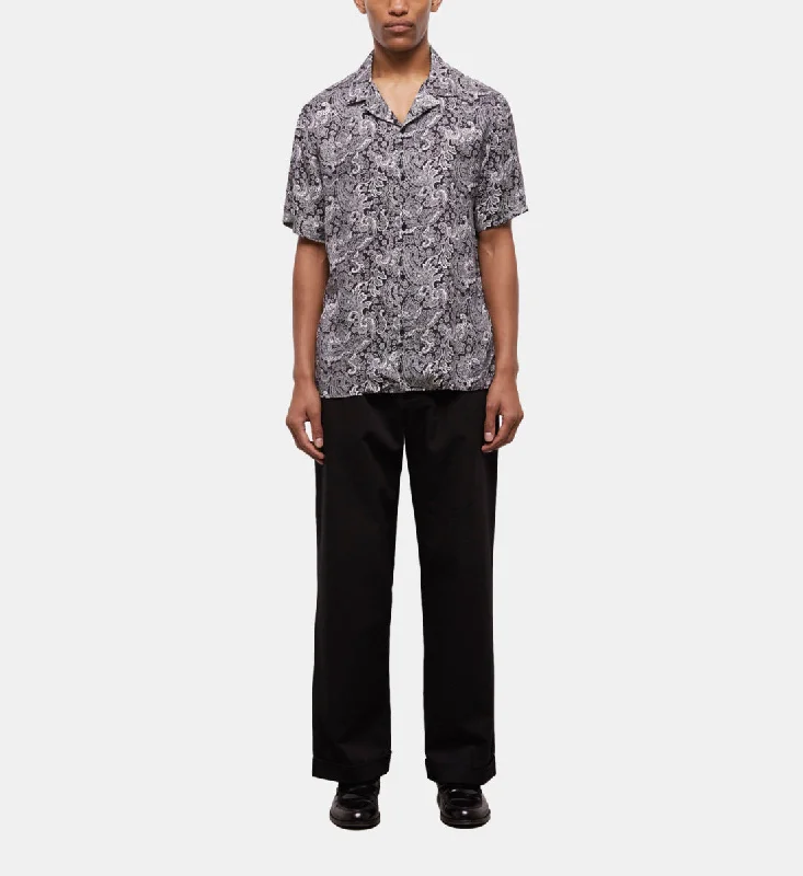 New Deal White And Black Printed Shirt