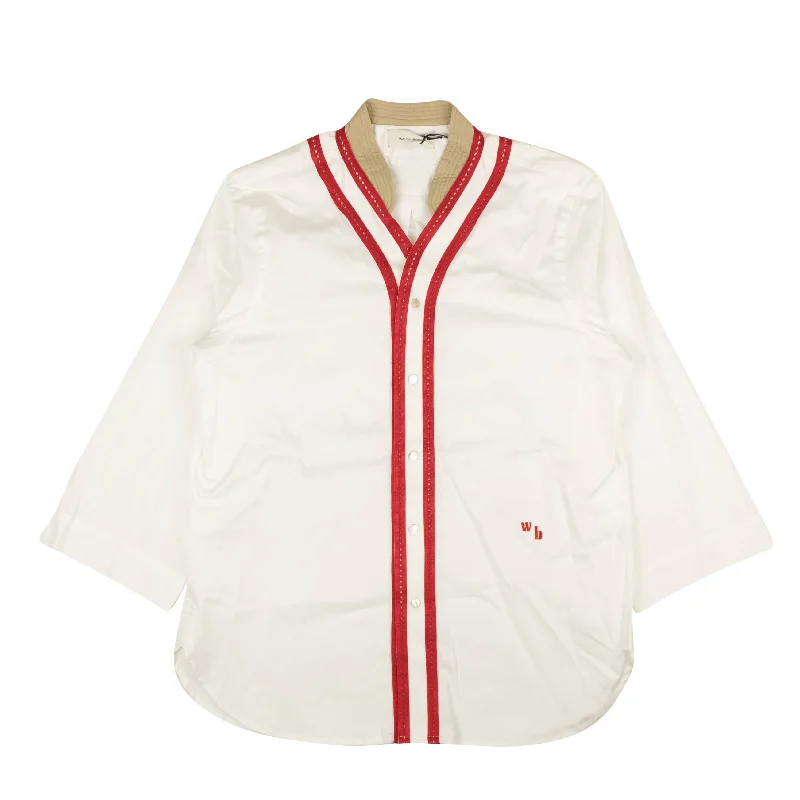 Price Drop White Saint Baseball Button Down Shirt